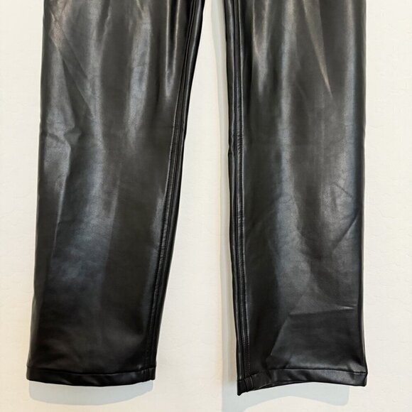 Abercrombie Faux Leather 90s Straight Leg Pants‎ in Black Contemporary Size 29 - Picture 5 of 10
